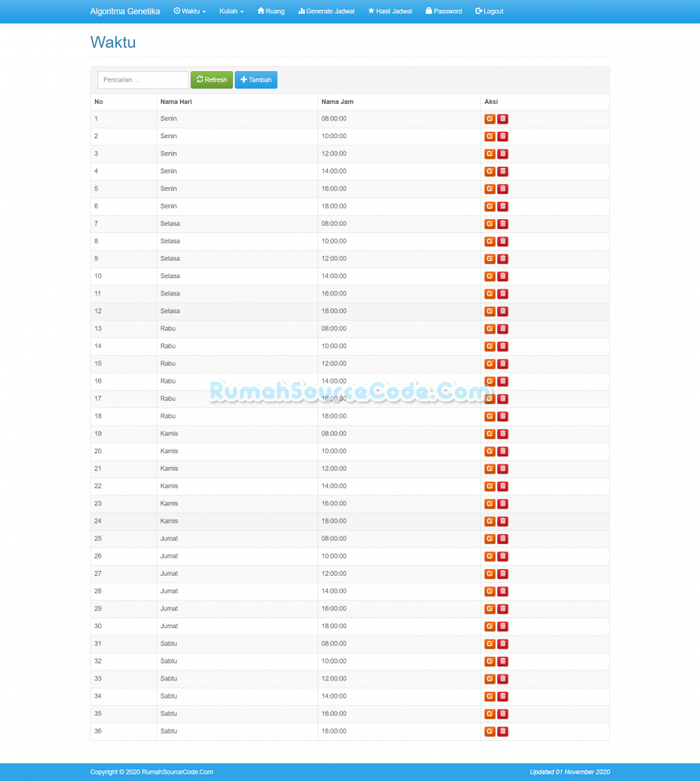Gambar Source Code Algoritma Genetika Penjadwalan PHP dari Rumah Source Code Kota Denpasar Tokopedia