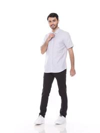 Gambar Kemeja Pria Oxford Tangan Pendek Dyllon - Oxford Light Grey Shirt - L dari Dyllco Official Kota Bandung 4 Tokopedia