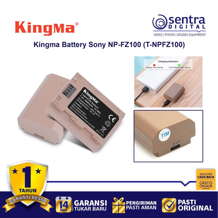 Gambar Kingma Battery Sony NP-FZ100 with Type-C USB Charging Port (T-NPFZ100) dari Sentra Digital Jogja Kab. Sleman Tokopedia