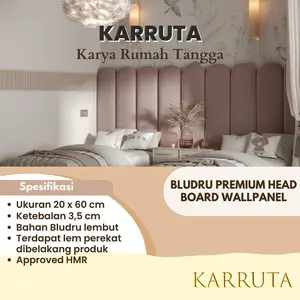 KARRUTA - Headboard Pure Bludru | Model Cupcake - Headboard Kasur Wall Panel 3D Peredam Suara