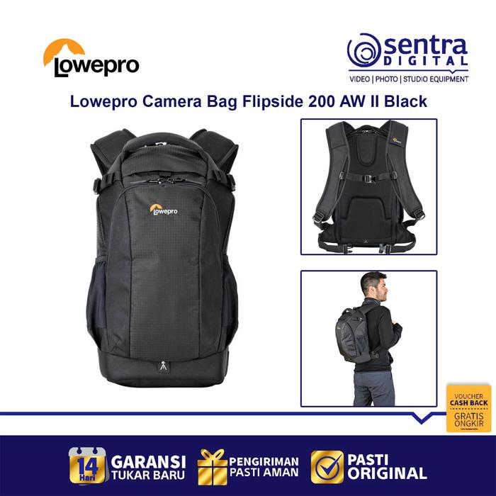 Gambar Lowepro Camera Bag Flipside 200 AW II Black dari Sentra Digital Kota Surabaya Tokopedia