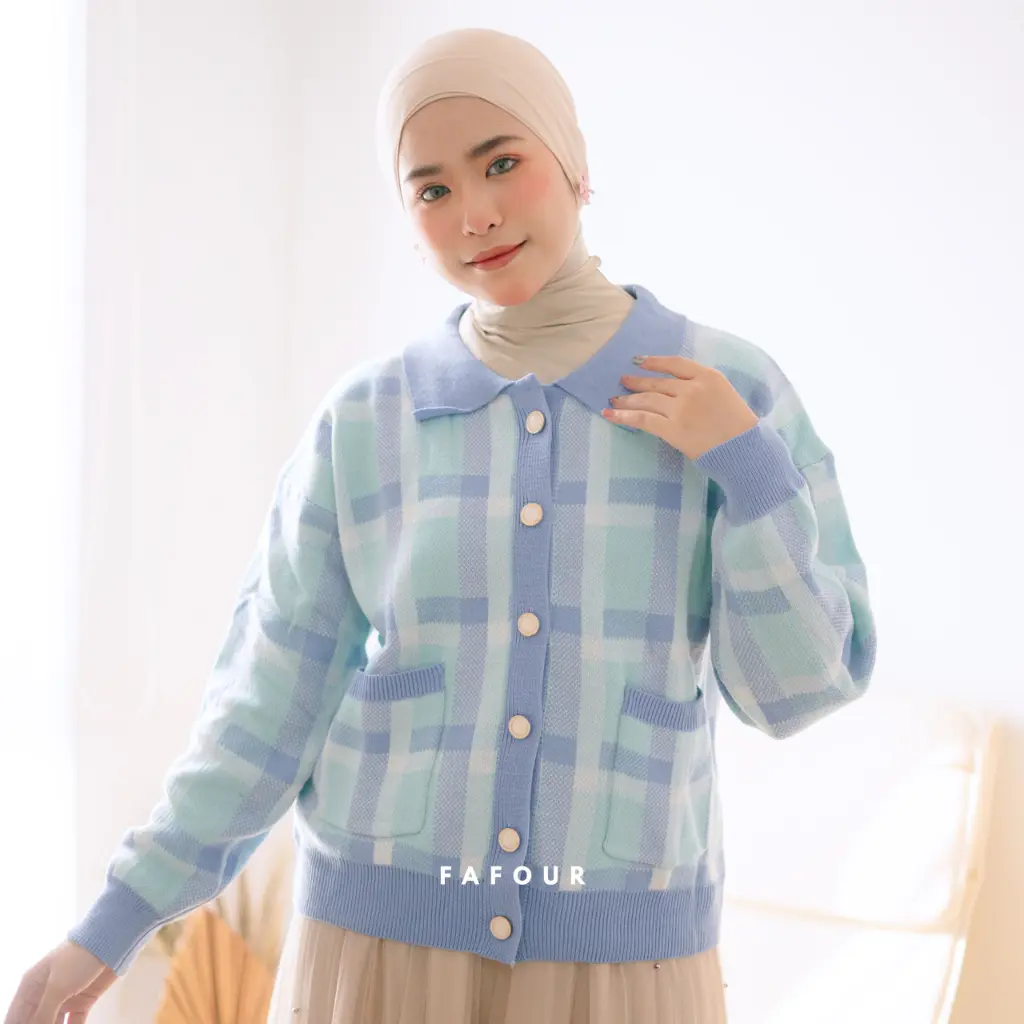 Cardigan Kardigan Rajut Wanita Britanny Motif Tebal Premium Knitwear