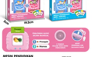 MAINAN EDUKATIF MESIN PENDIDIKAN DINI INDONESIA INGGRIS 224 KARTU