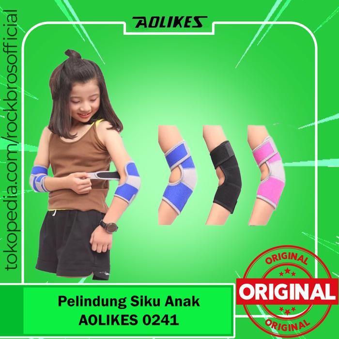 Gambar Aolikes Pelindung Siku Anak A-0241 Elbow Sleeve Support Hitam Biru Pink Adjustable 18-24cm untuk Fitness dan Olahraga - Biru dari Rockbrosindo Kota Surabaya Tokopedia