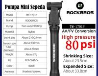 Gambar Pompa Ban Sepeda Rockbros TM-1701P Kumpa Sepedah High Pressure 80 Psi dari Rockbrosindo Kota Surabaya 4 Tokopedia