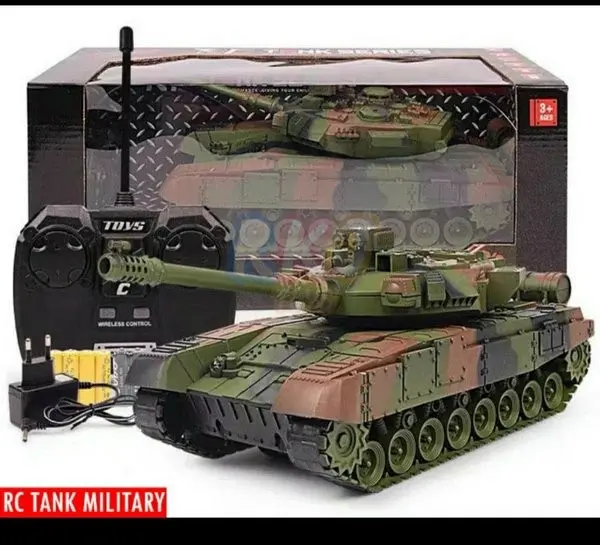 Mainan Anak Rc Mobil Tank Military Besar Remote Control Militer Perang