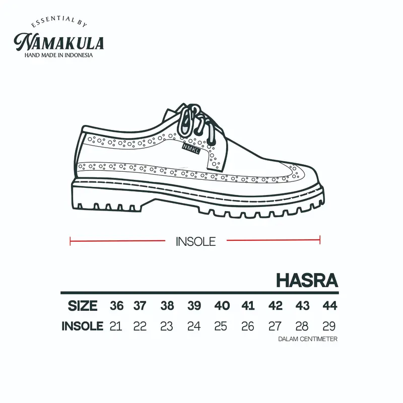 HASRA - Sepatu Kulit Boots Wingtip Hitam Putih Namakula 1