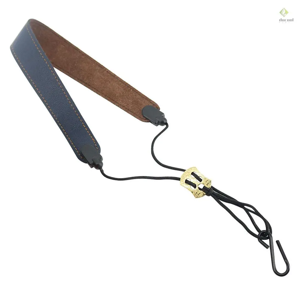 Strap Leher Saxophone Bahan Kulit PU Adjustable Dengan Kait Metal
