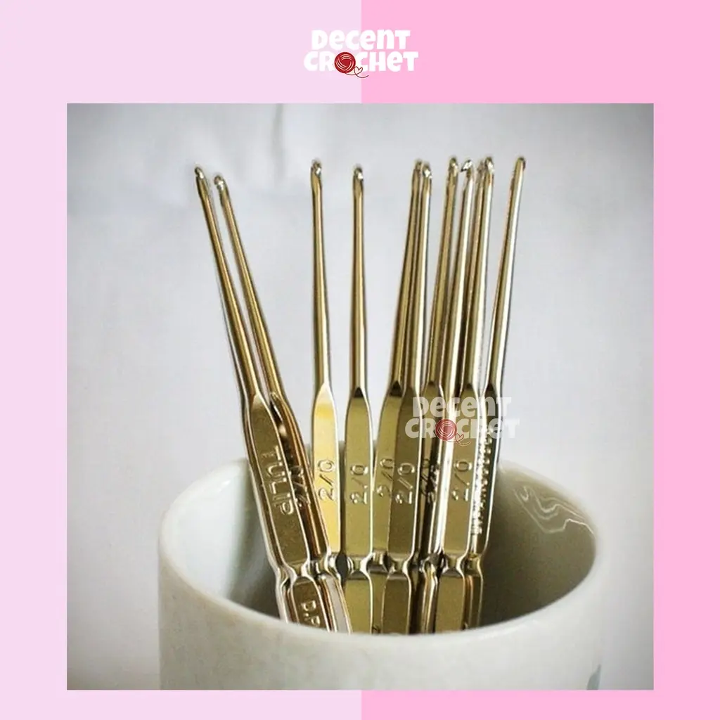 [SATUAN] Hakpen rajut Tulip Silver Double Pointed Crochet Hooks Steel