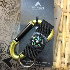 Carabiner Eiger 8mm Pear Car With Strap Compass - Yellow