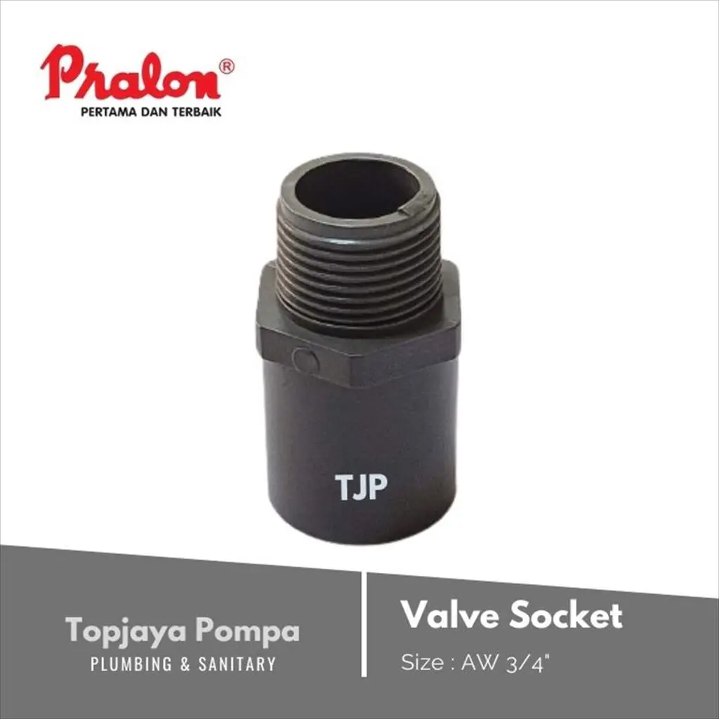 SOCK DRAT LUAR / VALVE SOCKET PRALON 3/4" PVC