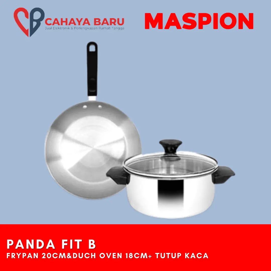 Maspion SS Panda Fit Set B - Fry Pan 20 cm & Dutch Oven 18 cm