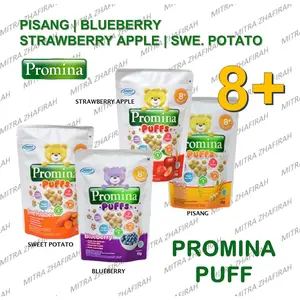 Promina Puff Rasa PISANG STRAWBERRY APEL BLUEBERRY dan WAGYU BEEF rev untuk Bayi 8+ Bulan dengan Multivitamin Omega 3 6 Tinggi Zat Besi Bebas Gluten Kandungan Berkualitas
