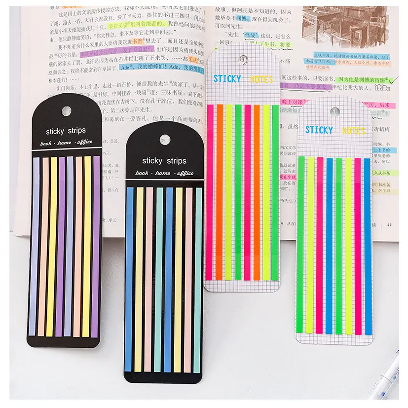 160 Lembar STRIP Transparan Sticky Note / Highlighter Penanda Buku
