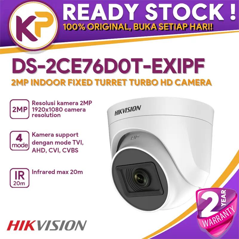 Camera CCTV Hikvision DS-2CE76D0T-EXIPF Indoor 2MP 0