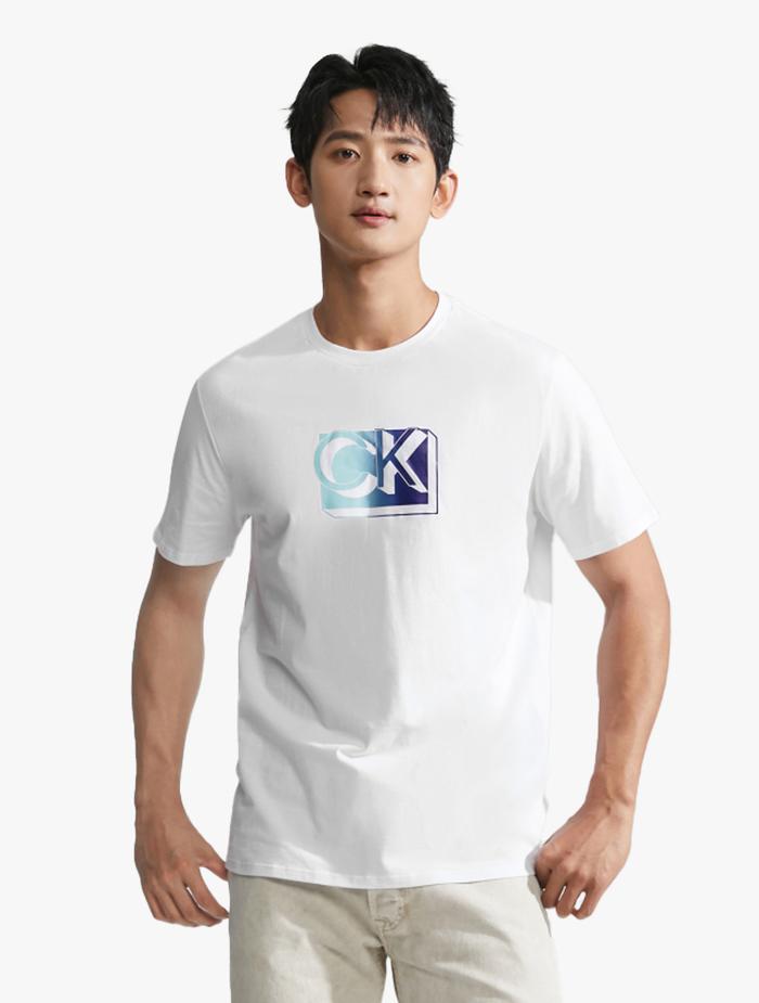 Gambar CK Jeans - RAINBOW FLARE HALLMARK TEE - Brilliant White, XL dari Calvin.Klein Kab. Karawang 5 Tokopedia