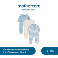 Gambar Mothercare Premature Baby Sleepsuits 3 Pcs - Set Baju Tidur (Biru) - premature 2lb dari Mothercare Indonesia Kota Depok 1 Tokopedia
