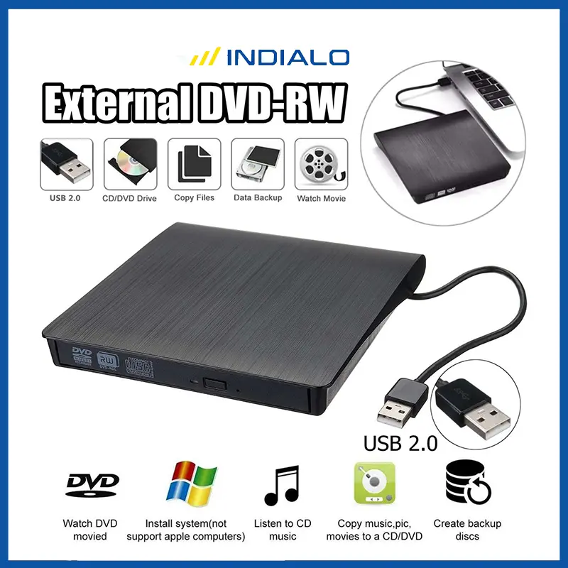 INDIALO USB DVD EXTERNAL DRIVE CD VCD DVD PLAYER OPTICAL DRIVE WRITER