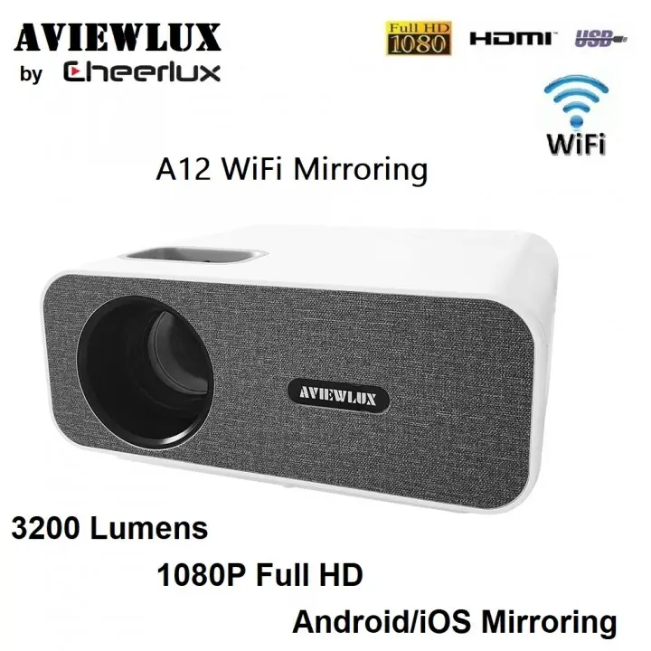 AVIEWLUX A12 WIFI Mirroring - 3200 Lumens 1080P Projector By CHEERLUX 0