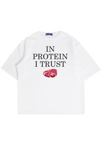 Gambar MTO94 kaos oversize bodybuilder in protein i trust putih - L dari THIRD DAY Kota Bandung 3 Tokopedia