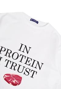 Gambar MTO94 kaos oversize bodybuilder in protein i trust putih - L dari THIRD DAY Kota Bandung 4 Tokopedia