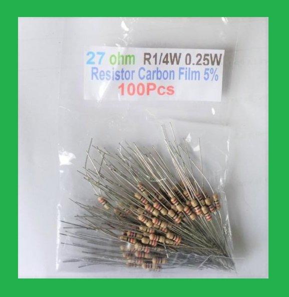 Gambar Qty 100 Pcs CF 27 ohm 0.25W 27R Resistor Carbon Film dari Nivico shop Kota Administrasi Jakarta Barat Tokopedia