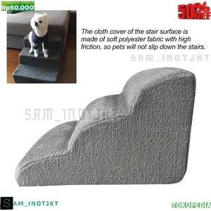 Tangga 3 Tingkat Anti Slip Dapat Dilepas Dan Dicuci Pelatihan Anjing