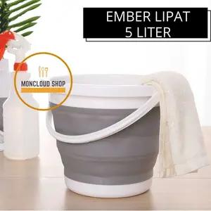 Ember Lipat Baskom Lipat Portable Silikon Collapsible Camping 5 Liter