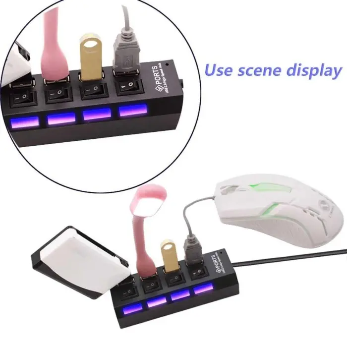 USB Hub 2.0 7 Port dengan Tombol On Off - U911 3