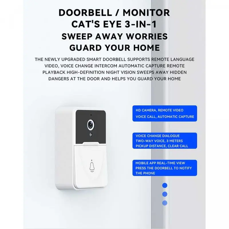 Bel Rumah Smart Doorbell Wireless Video HD Audio 2 Arah Night Vision 2