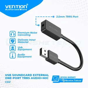 Vention USB Sound Card SoundCard Eksternal Aux 3.5mm