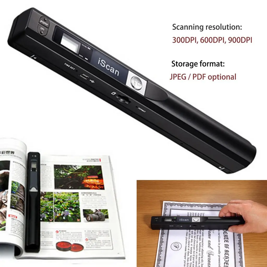 Alat Pemindai Portable (USB Portable Cordless Scanner)RESOLUSI 900 DPI ...