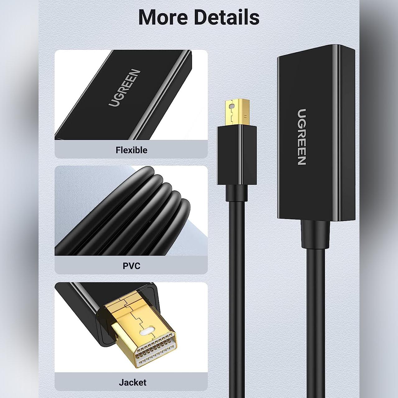 UGREEN Converter Display Mini Display Port (Male) to HDMI (Female) 4K 25cm - Black MD112 40360