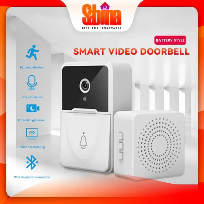 Bel Rumah Smart Doorbell Wireless Video HD Audio 2 Arah Night Vision 0