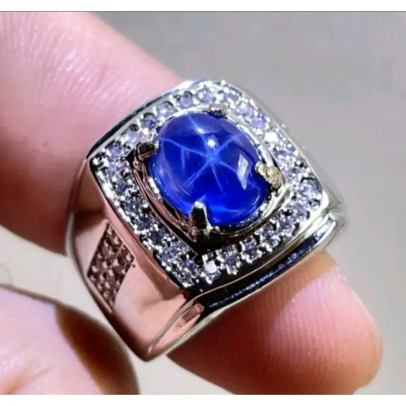 TERMURAH BATU BLUE SAFIR STAR ASLI BANGKOK 9 MOHS TOP QUALITY