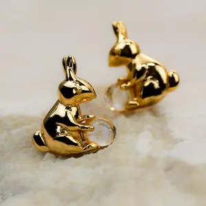 Rabbit - Anting Perak 925 18k Gold Plated Earring by AR Signature