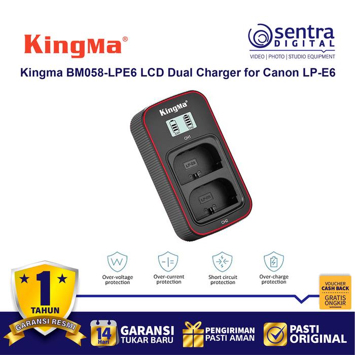 Gambar Kingma BM058-LPE6 LCD Dual Charger for Canon LP-E6 Battery dari Sentra Digital Jogja Kab. Sleman Tokopedia