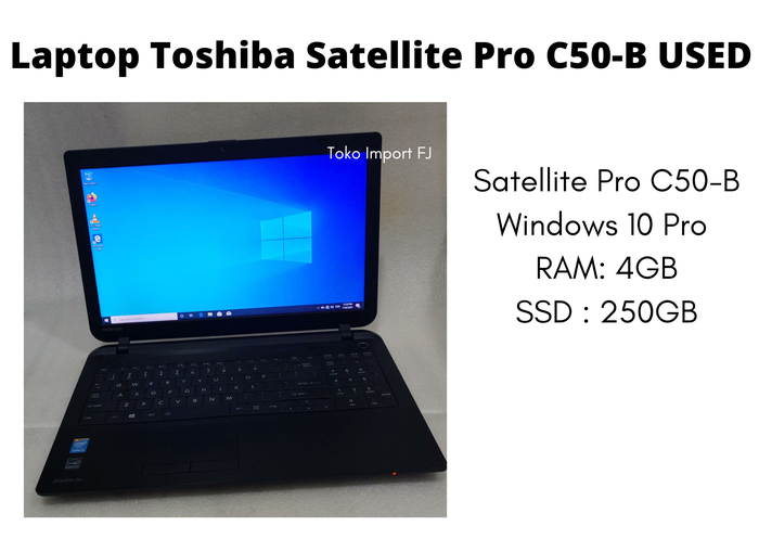 Jual Laptop Toshiba Satellite Pro C50-B Windows 10 RAM4GB SSD250GB 