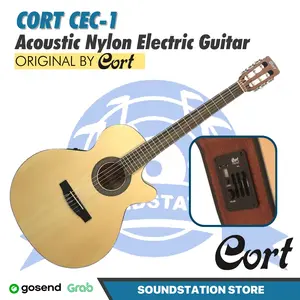 CORT CEC-1 Classic Nylon Acoustic Electric Guitar | Akustik Nilon CEC1