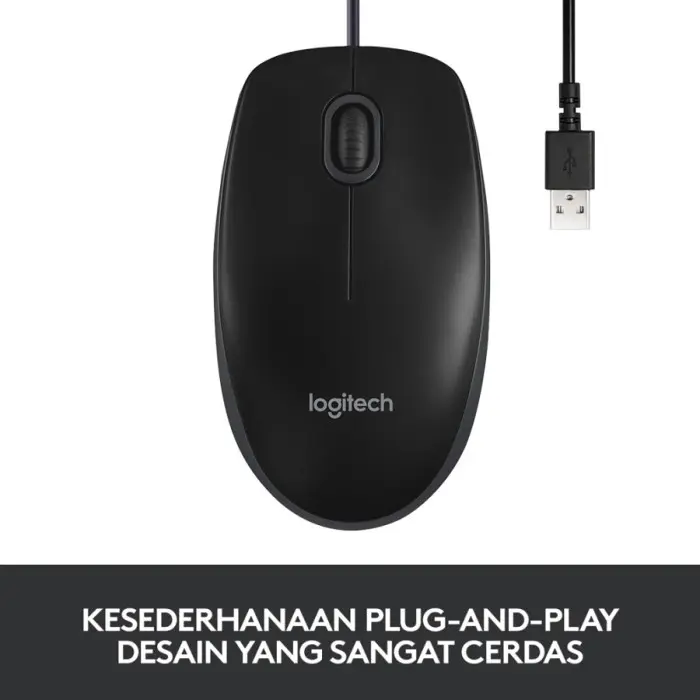 Mouse Logitech B100 Optical USB Mouse 4