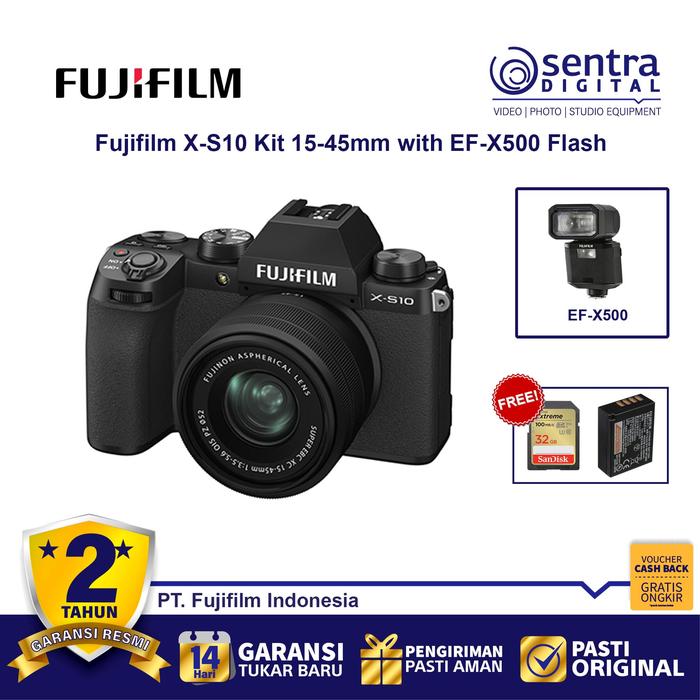 Gambar Fujifilm X-S10 Kit 15-45mm with EF-X500 Flash Speedlite dari Sentra Digital Kota Surabaya Tokopedia
