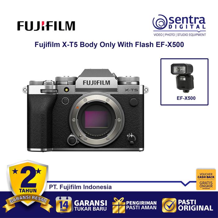 Gambar Fujifilm X-T5 Body Only Silver with EF-X500 Flash Speedlite dari Sentra Digital Kota Surabaya Tokopedia
