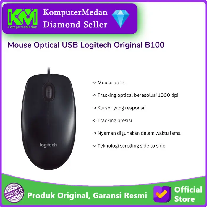 Mouse Logitech B100 Optical USB Mouse 1