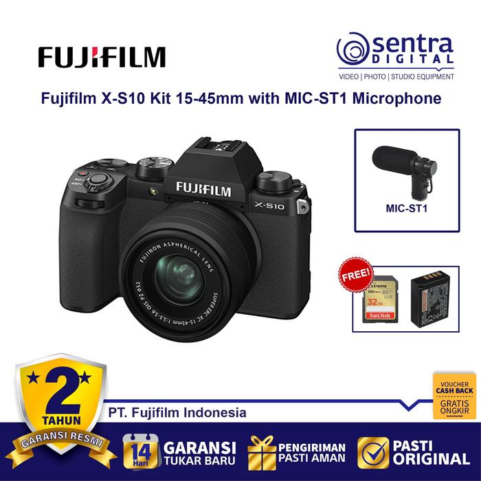 Gambar Fujifilm X-S10 Kit 15-45mm with MIC-ST1 Microphone Shotgun dari Sentra Digital Kota Surabaya Tokopedia