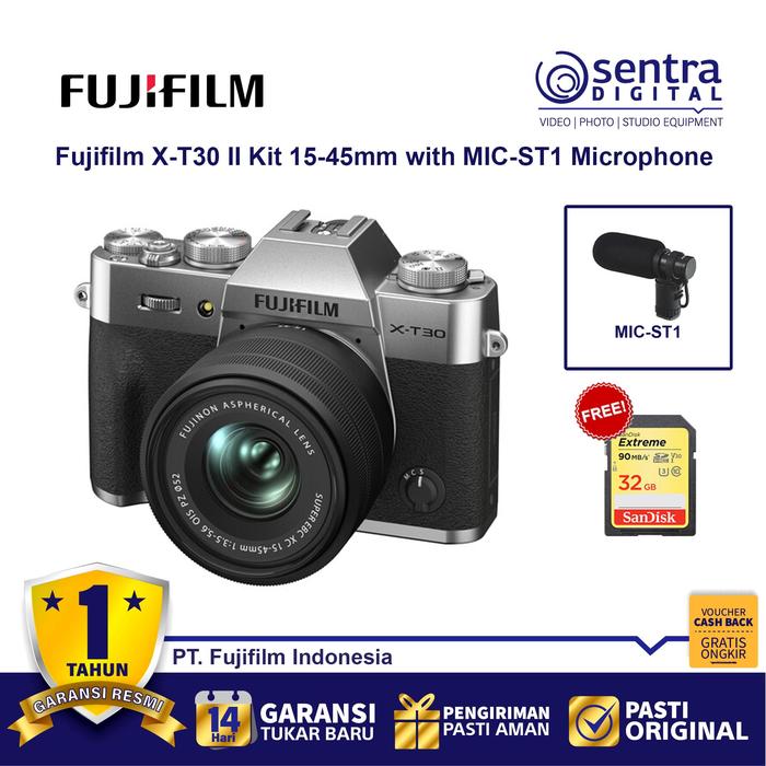 Gambar Fujifilm X-T30 II Kit 15-45mm Silver with MIC-ST1 Microphone Shotgun dari Sentra Digital Kota Surabaya Tokopedia