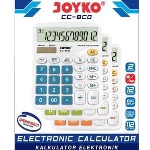 Kalkulator JOYKO CC-8CO CHECK CORRECT / Calculator CC8CO 12Digit Warna