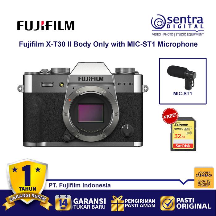 Gambar Fujifilm X-T30 II Body Only Silver with MIC-ST1 Microphone Shotgun dari Sentra Digital Kota Surabaya Tokopedia