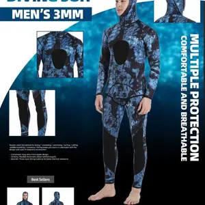 Wetsuit Spearfishing Scuba Diving Camouflage 3mm - 3 in 1 style WS12
