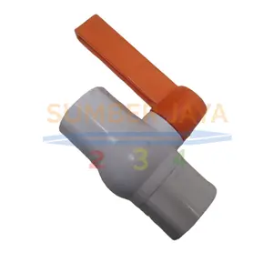 Stop Kran 3/4" Tanpa Drat Dalam Ballvalve 3/4" Putih Gagang Orange