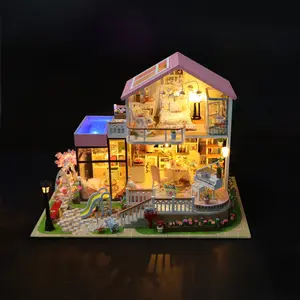 DIY miniature Big Villa 13846 doll house puzzle 3D miniature house